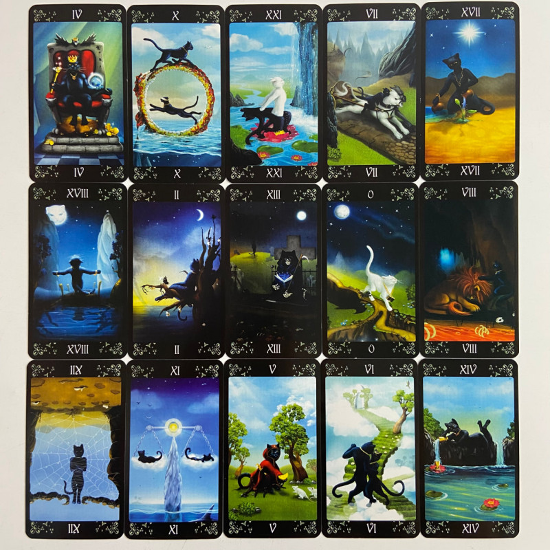 Карти Таро Чорних котів Black Cats Tarot колода з виразними ілюстраціями