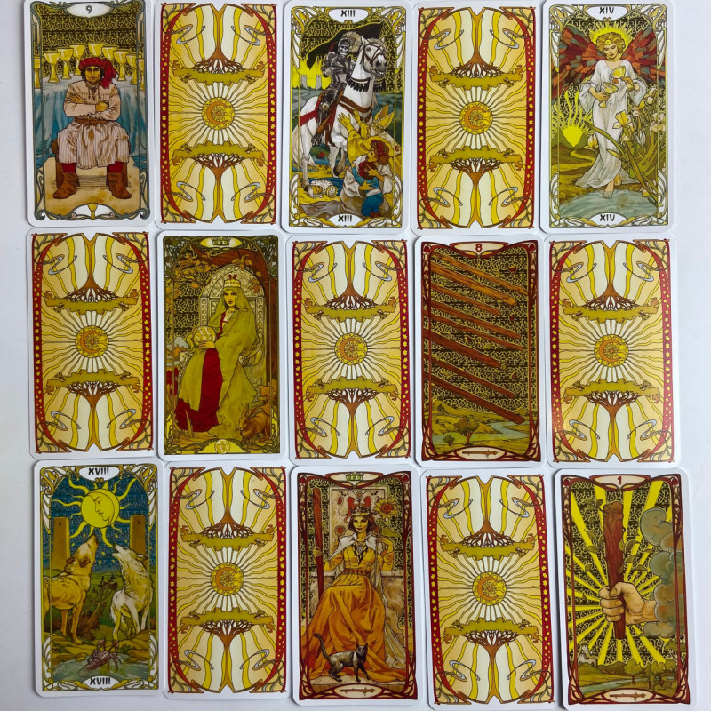 Карти Таро Golden Art Nouveau Tarot Райдера-Уейта золоте таро арт-нуво