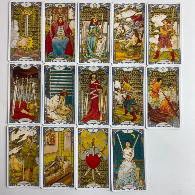Карти Таро Golden Art Nouveau Tarot Райдера-Уейта золоте таро арт-нуво