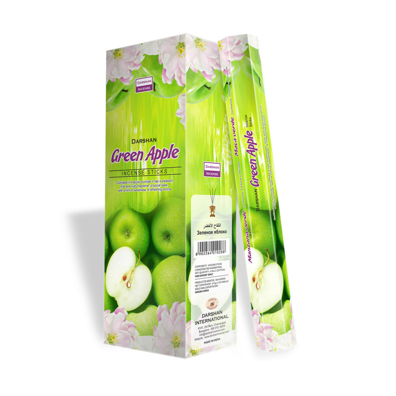 Вугільні пахощі Darshan Green Apple (Зелене яблуко) індійські ароматичні палички