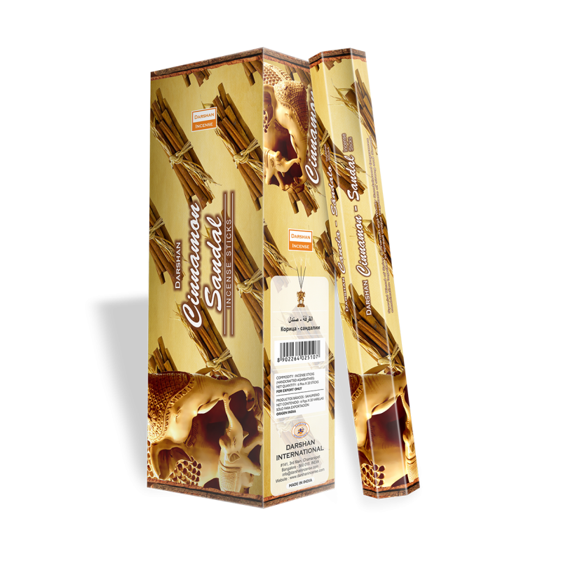 Вугільні пахощі Darshan Cinnamon Sandal (Кориця та сандал) індійські ароматичні палички