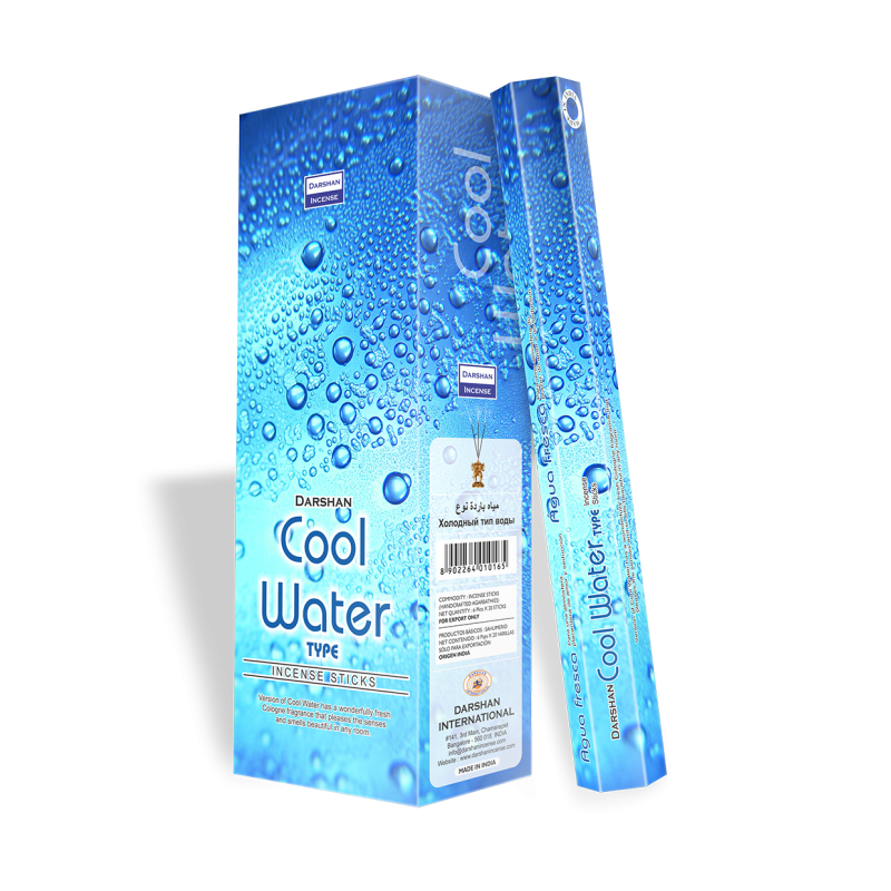 Вугільні пахощі Darshan Cool Water Крижана Вода індійські ароматичні палички