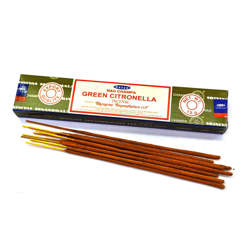 Пилкові пахощі Satya Masala Green Citronella ароматичні палички Зелена Цитронела