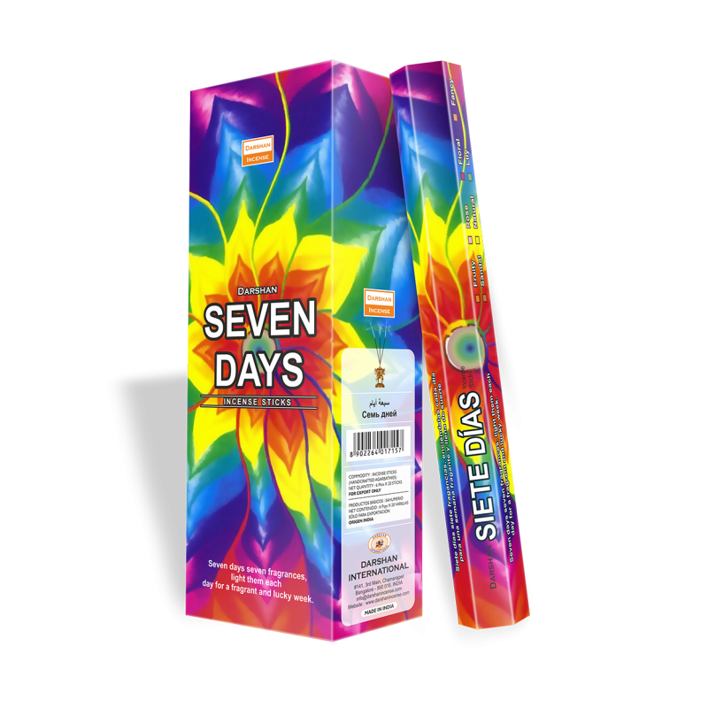 Угольные благовония Seven Days Darshan (Семь Дней) индийские ароматические палочки